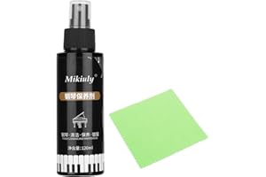 MIKIULY Klavierpolitur und Reiniger, Klavier-Reinigungspflege, Klaviertastenreiniger, Klavierlack und Reiniger, Klavierreiniger, Reinigungspflege für Klaviertasten für Gitarre, Musikinstrument, Violine,120 ml