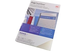 GBC PolyClearView Binding Covers, 350 micron, A4, Clear Matt, Pack of 100, IB387166