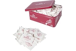 MOROLA Zucchero Bianco - Kit 300 Bustine di Zucchero Bianco + Box Metallico Multiuso - Set Accessori Caffè