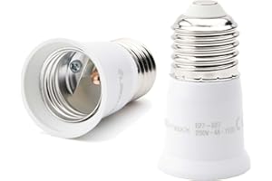 NCC-Licht Portalámparas blanco, extensión E27 a E27, para bombillas LED halógenas e incandescentes