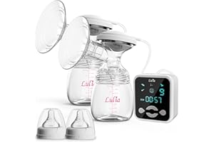 Lulia Sacaleches Eléctrico Portátil,Doble Extractor de Leche Recargable con 4 Modos y 9 Niveles de Succión,Sacaleches sin BPA para viajes y hogar