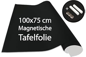 ‎CUADROS LIFESTYLE Cuadros Lifestyle Tafelfolie 100 x 75 cm | Magnetisch und selbstklebend - Vinyl- Kreidefolie | Magnettafel | inkl. Kreide + Neodym-Magnete | Tafel 100x75 cm Schwarz