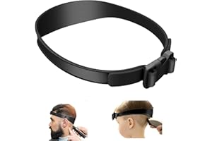 BRIOTA Curved Silicone Haircut Band, Neckline Shaving Template, Black Adjustable Hair Trimming Guide, Shaving Template Home Hair Cutting Tool, Haircut Band for Men DIY Home Haircuts