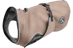 HUNTER Hundemantel UPPSALA, Farbe: taupe, 2in1 Design mit herausknüpfbarem Innenfutter, wasserabweisend, reflektierende Paspeln, geschlossene Bauchseite, optimaler Sitz, Größe: 30