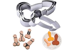 CRETHINK Set di 4 formine divertenti per biscotti fai da te, in acciaio inossidabile, kit con 4 diverse dimensioni per feste in cucina, forniture per feste singole