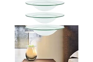 Dancepandas Lampa perfumowana, szklana miska, 3 sztuki, 12 cm, okrągłe szkło zapasowe, do płaskiej lampy naftowej, podgrzewacz oleju, do elektrycznej lampy aromaterapii,