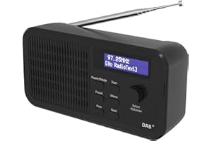 Mycket DAB/DAB+Radio Digitale e FM, Batteria Ricaricabile e Radio DAB Alimentate a Rete, Radio Digitale Portatile con Display a LED, 20 Stazioni Preimpostate, Ricarica USB per 10 ore di Riproduzione