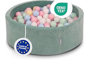 KiddyMoon Foam Ball Pit For Kids Round 90X30cm/300 Balls Baby Soft & Safe Toy