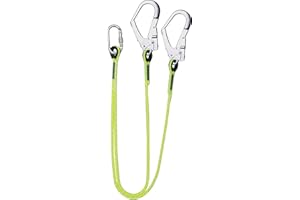 SAFETYLIFTINGEAR Twin Tail Rope Restraint Lanyard with Scaffold Hooks (1mtr)