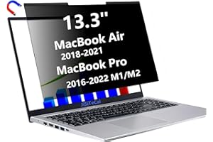 JiSiTeCai Magnetic Privacy Screen Filter for MacBook Pro 13-inch (2016-2023, M1, M2) and MacBook Air 13 (2018-2023, M1), Detachable Laptop Privacy Filter Anti-Glare Blue
