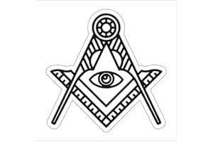 AMA SHOP Adesivo Sagomato squadra e compasso simbolo massoneria | Adesivi per Auto | Sticker per Casco, Moto, Camper | Adesivo in PVC con Fondo Bianco per Decalcomania Parete, Murale