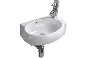 CROSS ZEBRA Fregaderos montados en pared/encimera, cerámica de calcinación de alta temperatura, lavabos ovalados hechos a mano, color blanco brillante, diseño moderno simple y elegante para baño, guardarropa