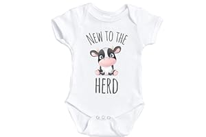 DOVITEE Newborn 'New to the Herd' Cow-Print Vest - Perfect for Baby Showers, Adorable Cow-Themed Infant Outfit