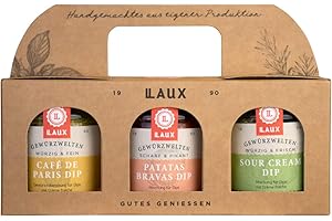 ‎LAUX LAUX® Gewürz-Dip Geschenkset - 3 würzige Mischungen in edler Box