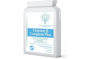 SWISS BIOENERGETICS Vitamin B Complex Plus - Formule méthylée supérieure avec choline, PABA et inositol ajoutés - Comprend des multivitamines B, biotine et folate-90 gélules