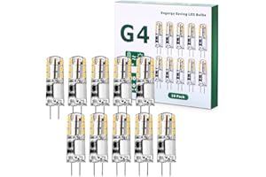 Tailcas G4 LED Ampoule 1.5W 12V, 10 PACKS 180LM AC/DC Ampoules 9mm x 36mm, Equivalent 20W Halogène Lampe Blanc Chaud 3000K Non Dimmable pour Chambre Salon Cuisine Jardin (Blanc chaud)