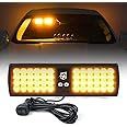 Xprite Amber LED Visor Strobe Flashing Lights Interior Windshield Sunshield Hazard Warning Lights for Law Enforcement Emergency Vehicles Trucks