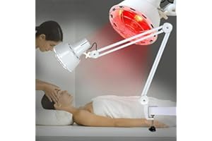 KinHall Infrarotlampe Infrarot-Wärmetherapielampe mit Bodenstativ Rotlichtlampe Wärmelampe Einstellbare Temperatur 275W Muskelschmerzen Kältelinderung