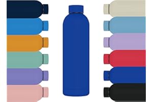 MI KO MI KA Botella de Agua de Acero Inoxidable Reutilizable | Hermética y Térmica | Sin BPA | Isotérmica, Mantiene Frio 24H y Calor 12H. Doble Pared al Vacío a Prueba de Fugas (500ml, Azul)