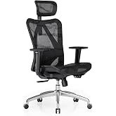 SIHOO M57 Ergonomic Mesh Office Chair, Lumbar Support, 150 kg, Black | Adjustable Headrest, 3D Armrest, High Back Breathable