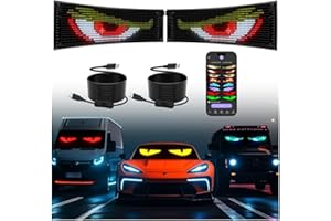 XAXVSTS 2pcs Devil Eyes LED for Car,15"x4" Full Color Huge Bright Scrolling Led Light Sign for Car Window,Programmable Personalised Led Name Sign,led Eye Lights for Truck,App Control USB 5V