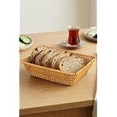 Digithome Dikd&ouml;rtgen Rattan Mini Ekmek Sepeti - BB6061