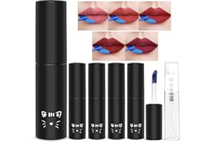 Prreal Lip Stain 5 Colour, Peel Off Lip Stain Lip Tint,Tattoo Coloured Lip Gloss, Long Lasting Waterproof Liquid Lipstick mit 3 ml Empty Spray Bottle, Non-Stick Cup, Lip Stain Makeup for Women Girls