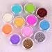 12PCS Nail Art Acrylic Glitter Dust Powder,Nail Art Glitter(thin)