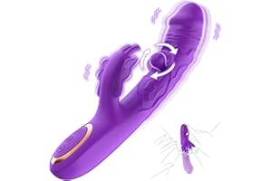 Dildo Vibrator Sex Spielzeug für die Frau, G Punkt Vibratoren mit Klitorisstimulation für Frauen mit 10 Rotationsmodi 7 * 7 V