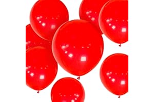 HYKJNBW 12 inch Red Party Balloons 50 pack Strong Thicken Red Helium Balloons for Valentine's Day, Happy Birthday, Kids Party, Weddings, Baby Shower Events Decorations Accessories