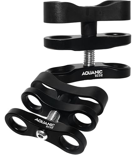 Bras à Clip Papillon Double Support Pour Photographie Sous-Marine - Rotation 360°, Compatible Boule 2.5cm - Alliage Aluminium - 9