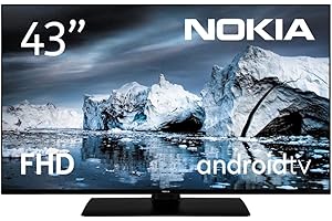 Nokia 43 Pouces (108 cm) FHD LED Téléviseur - Smart Android TV (WLAN, HDR, Triple Tuner DVB-C/S2/T2, Commande Vocale, Netflix, Youtube, Prime Video, Disney+) - FN43GV310-2023