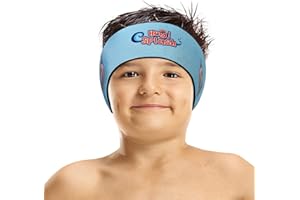 HeySplash Banda para Cabeza de Natación de Neopreno para Niños, Diadema de Oídos Ajustable y Antideslizante Recomendado por Otorrinolaringólogo para Surf Buceo Boga y Rafting, Talla M, Ballena Azul