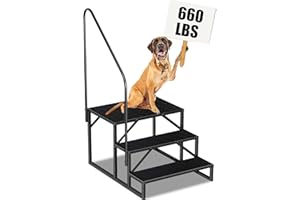 ANYU FURNITURE Leiter 3 Stufen mit Handlauf, rutschfeste Stahl Wohnwagen Trittstufe Poolleitern, Tragbare Trittleiter Für Wohnmobile mit Fünf Rädern, Haushaltsleiter Outdoor RV Stufenleiter