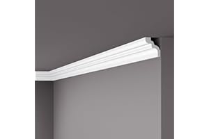 PROVISTON NOËL & MARQUET | Barre de stuc | Nomastyl Plus D | NMC | Polystyrène | 50 x 40 x 2000 mm | Blanc | Léger et stable | Qualité supérieure | Montage rapide | Barre de plafond | 2 m