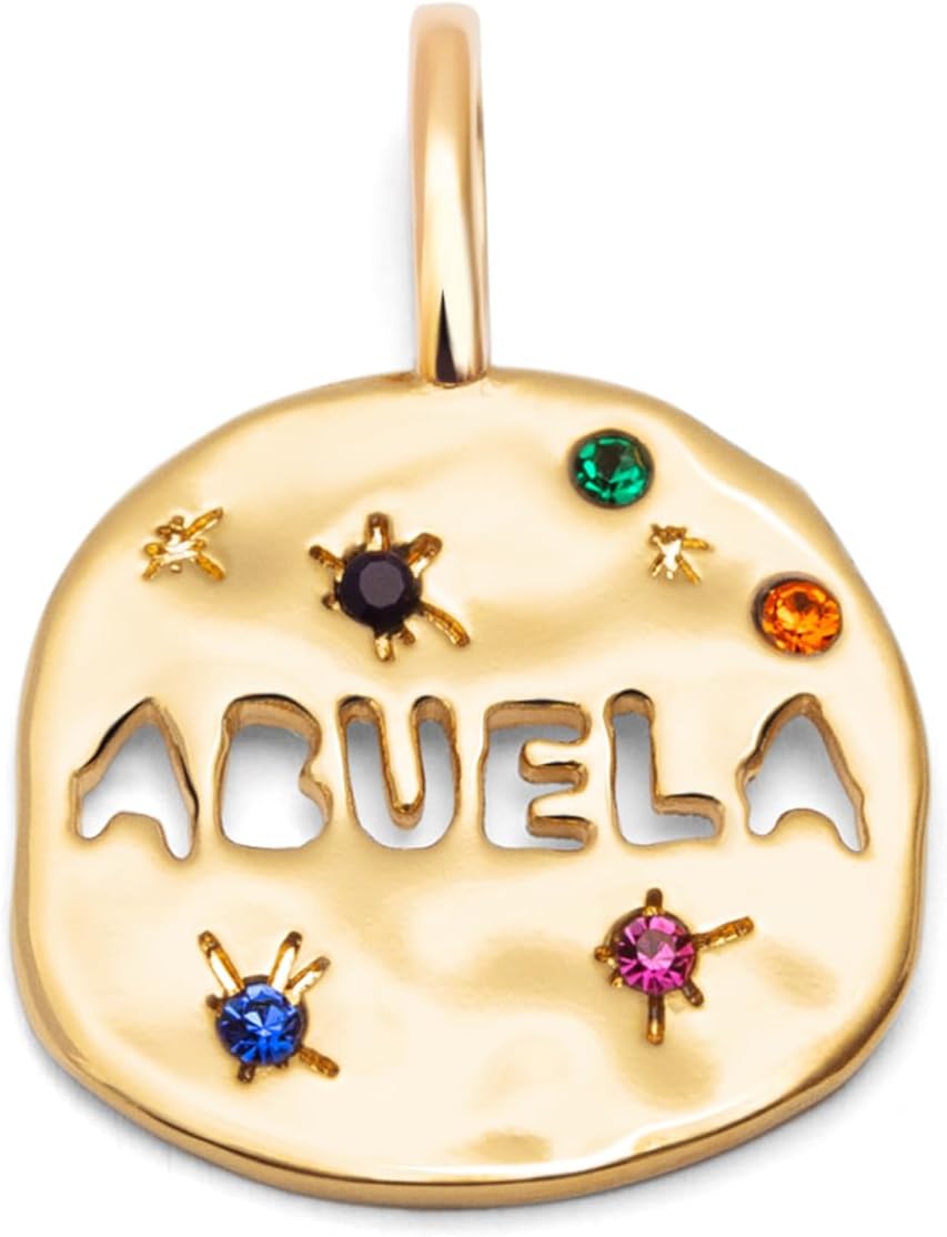 SINGULARU - Charm Abuela. Latón con Baño en Oro o Rodio y Circonita. Joyas Para Mujer.