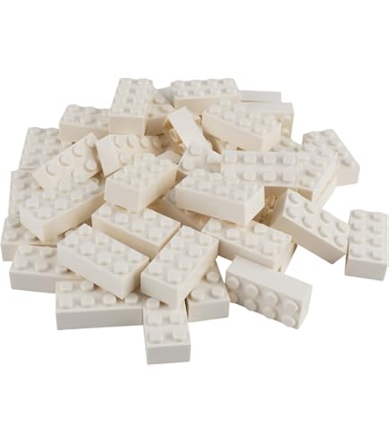 250 Mattoncini 2x4 Bianco 713 – Compatibili Con I Principali Marchi – Fatti In Italia - 5