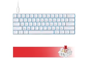 Dierya Gaming Tastatur,60% Prozent Mechanische Tastatur mit Red Linear Switch,Ultra-Compact Mini 61 Tasten Anti-Ghosting,Typ-C-Datenkabel,US Layout für PC Windows Gamer Typist