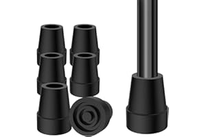 supregear Walking Sticks Rubber Ferrules (6-Pack), 19mm Replacement Rubber End Caps for Walking Cane & Sticks Foot Pad Accessory, Black