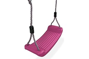 ‎HOQ HOQ Schaukel-Sitz - verstellbares Schaukel-Brett - rutschfeste, wetterfeste Kinder-Schaukel - Garten- & Spielplatz-Zubehör - Indoor & Outdoor - Pink