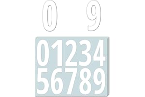 TOWNSTIX 200 Pièces, 100mm - Chiffres Adhesifs, Numero Autocollant Exterieur Vinyle Imperméable - Sticker Blancs