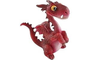 Top Collection Miniature Fairy Garden and Terrarium Mini Dragon Statue, Red