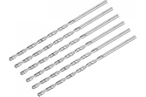 sourcing map HSS(High Speed Steel) Extra Long Twist Drill Bits, 5mm Drill Diameter 160mm Length for Hardened Metal Woodwork Plastic Aluminum Alloy 6 Pcs