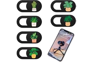 BEPSYOM 6 Pcs Cache Webcam Ultrafin avec Motif de Plantes - Accessoire de Protection de la Vie Privée pour Ordinateur Portable, PC, Smartphone, Tablette