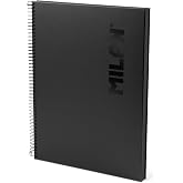 MILAN&reg; A4 Spiral Notebook Hardcover Lined Paper 80 Sheets 95gsm Shadow Collection Black