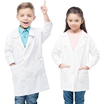 Blouse Blanche De Laboratoire – Manches Longues En Coton – 3 Poches – Unisexe – Pour Chimie, Médical, Scolaire, Halloween