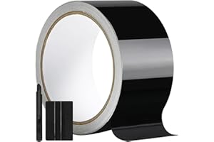 GRTHTATI 10cm x 900cm Covering Noir Brillant de Voiture Autocollant Film Covering pour Éliminer Les Parties Chromées de Voitures, Motos et Bateaux, Chrome Delete (Noir, 5cm x 900cm)