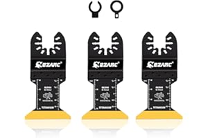 EZARC Titanio Lame Utensile Multifunzione 3 Pezzi, Accessori per Utensili Oscillanti Multitool per Metallo, Legno, Plastica