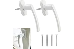 OWNKIM Sicherheitsfenstergriff Weiß 2er Set - Fensterschloss Aluminium, Sicherheitsfenstergriff, Stiftlänge 35mm, Fenstersicherung für Fenster-, Balkon-, Terrassentür
