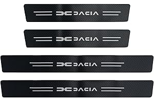 MINGCHUO Ndier Lot de 4 seuils de portière en fibre de carbone, effet lumineux, pour Dacia Spring, Lodgy, Dokker, Duster, Logan, Sandero, Stepway, antidérapants, anti-rayures